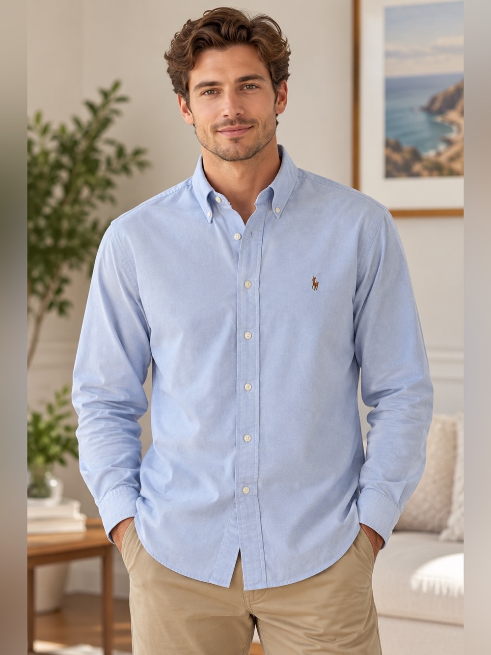 Ralph Lauren Men’s Light Blue Classic Fit Shirt – Size XXL